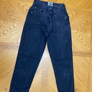 Black button-fly high waisted jeans